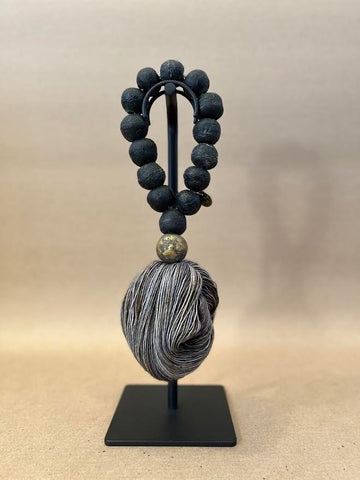 BEADED SCULPTURE - BLACK GREY