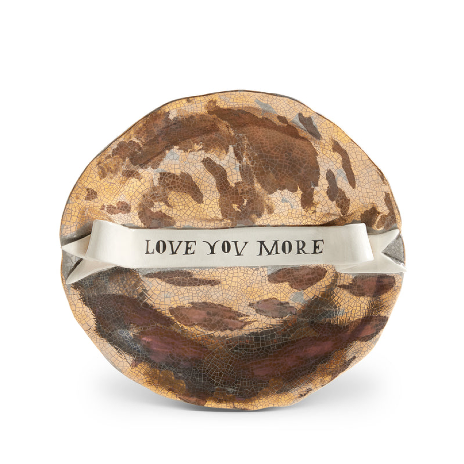 L OBJET - LOVE U MORE PLATE W RIBBON BY RUAN HOFFMAN