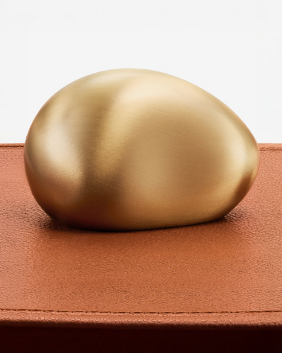 ASSOULINE - LIBRARY COLLECTION | PEBBLE TRINKET BOX - CAMEL PEBBLED LEATHER