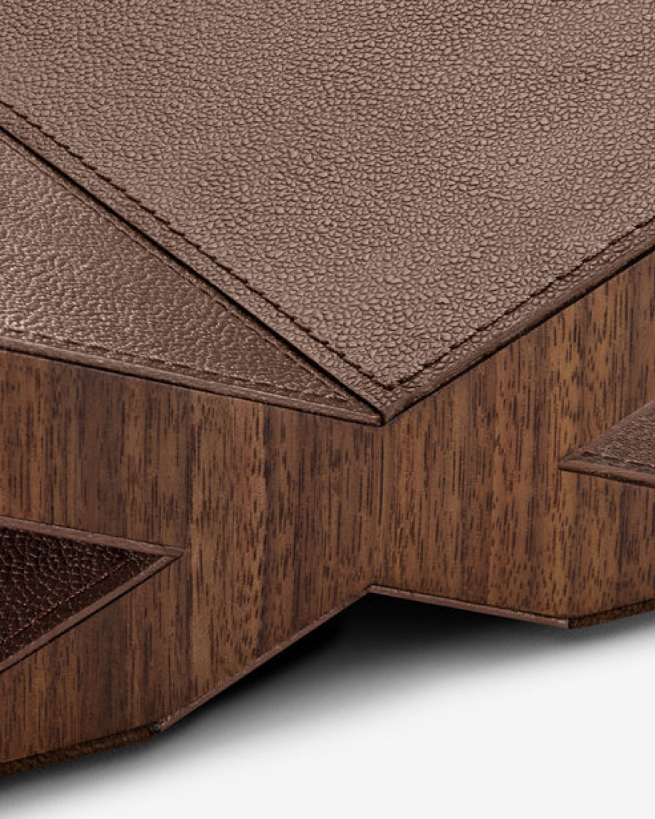 ASSOULINE - LIBRARY COLLECTION | CULTURE CLASSIC BOOKSTAND BROWN PEBBLED LEATHER