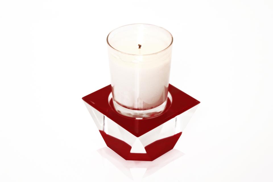 CANDLE PEDESTAL IN RUBY