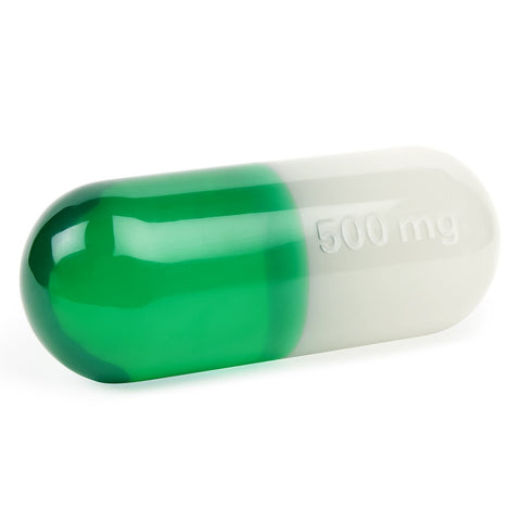 ACRYLIC PILL WHITE AND GREEN L